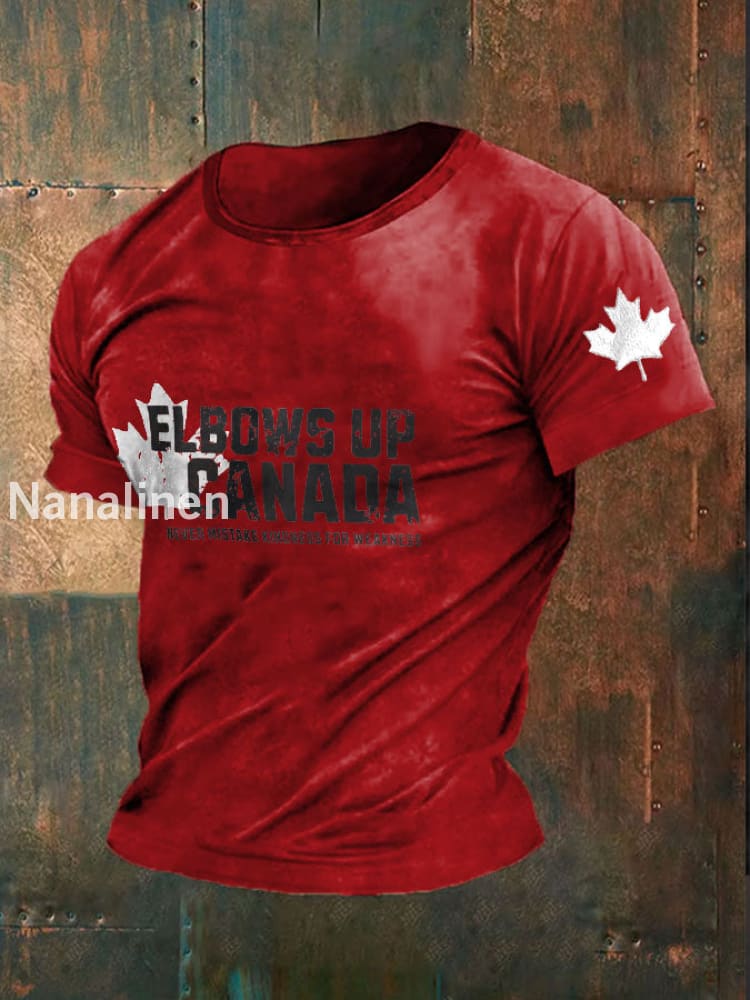 Men’s Canda Elbows Up Printed T-shirt Red / S