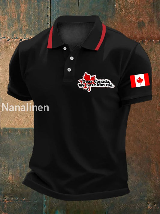 Men’s Dear Canada We Hate Him Too Casual Top Black / S