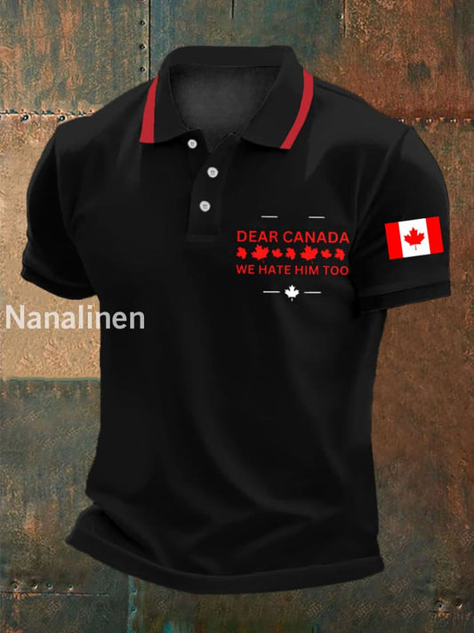 Men’s Dear Canada We Hate Him Too Casual Top Black / S