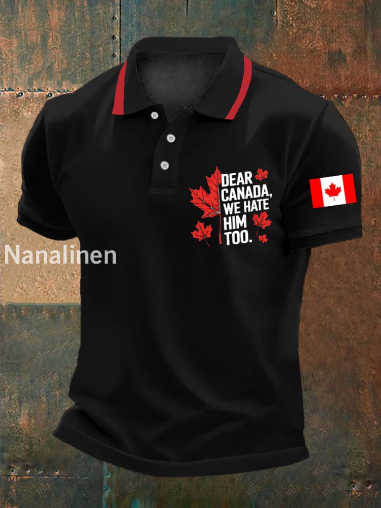 Men’s Dear Canada We Hate Him Too Casual Top Black / S