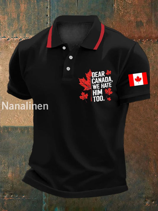 Men’s Dear Canada We Hate Him Too Casual Top Black / S