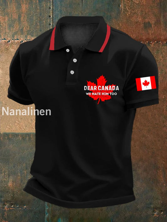 Men’s Dear Canada We Hate Him Too Casual Top Black / S