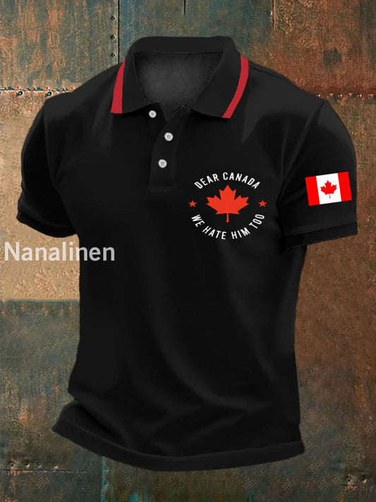 Men’s Dear Canada We Hate Him Too Casual Top Black / S