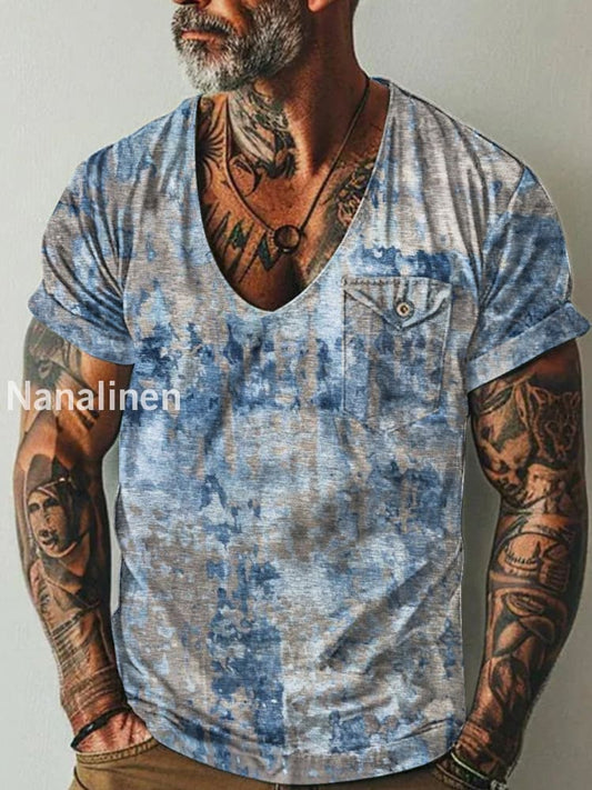 Men`s Fantasy Colorful Art Print Pocket Casual Short Sleeves T-Shirt Colorful / S