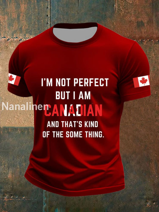 Men’s Funny Canadian Pride Canada Flag Maple Leaf Short Sleeve T-shirt Red / S