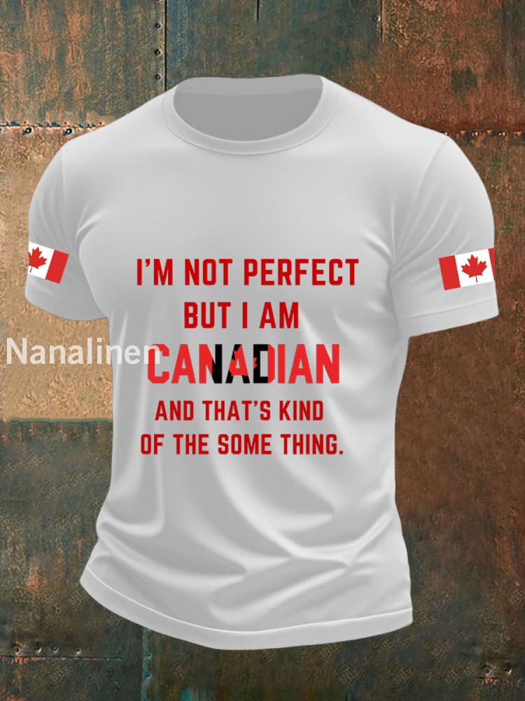 Men’s Funny Canadian Pride Canada Flag Maple Leaf Short Sleeve T-shirt White / S