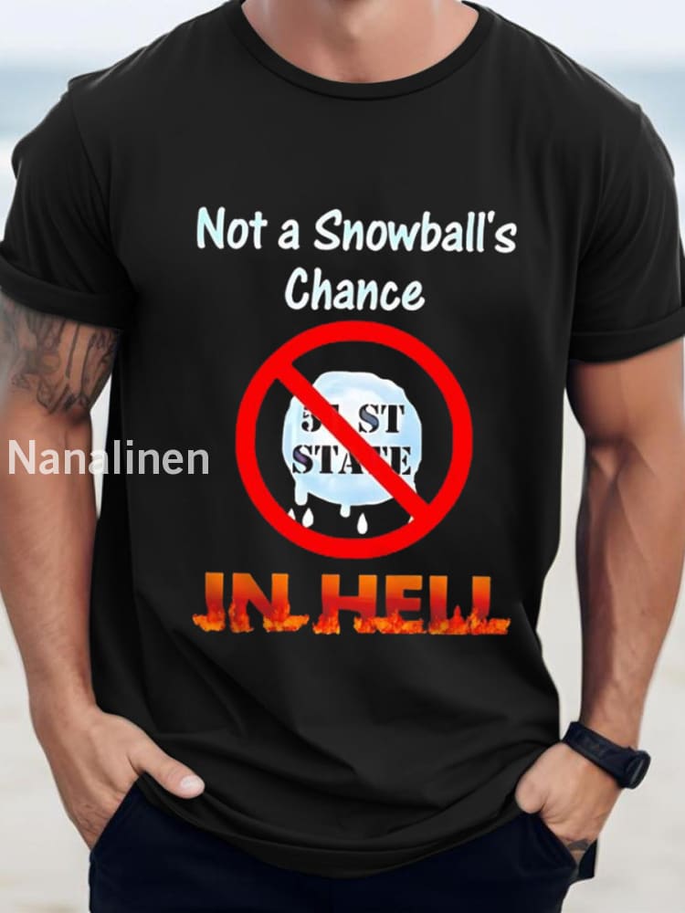 Men’s Not a Snowball’s Chance in Hell Canada Printed Short Sleeve T-Shirt Black / S