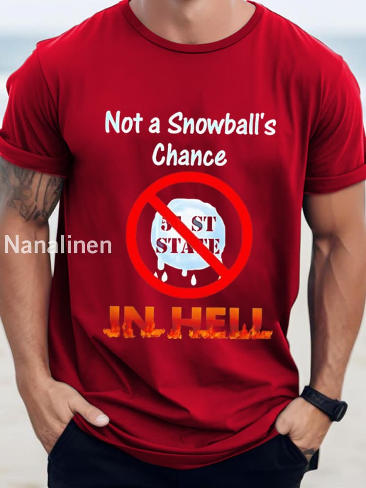 Men’s Not a Snowball’s Chance in Hell Canada Printed Short Sleeve T-Shirt Red / S