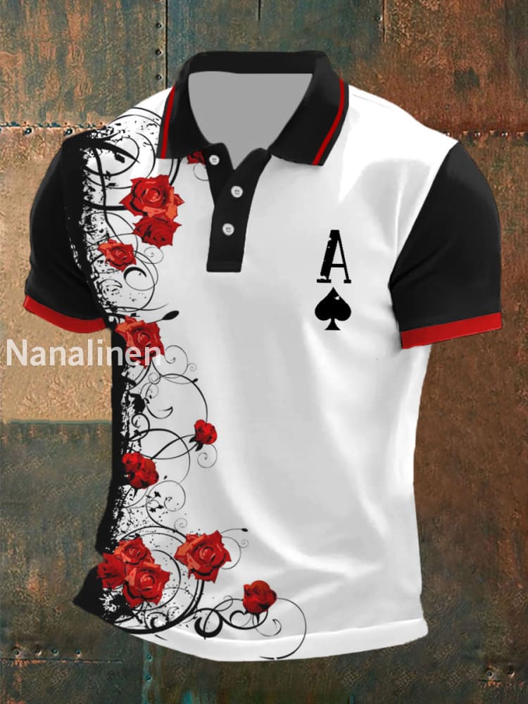 Men’s poker ace of spades tops As picture / S