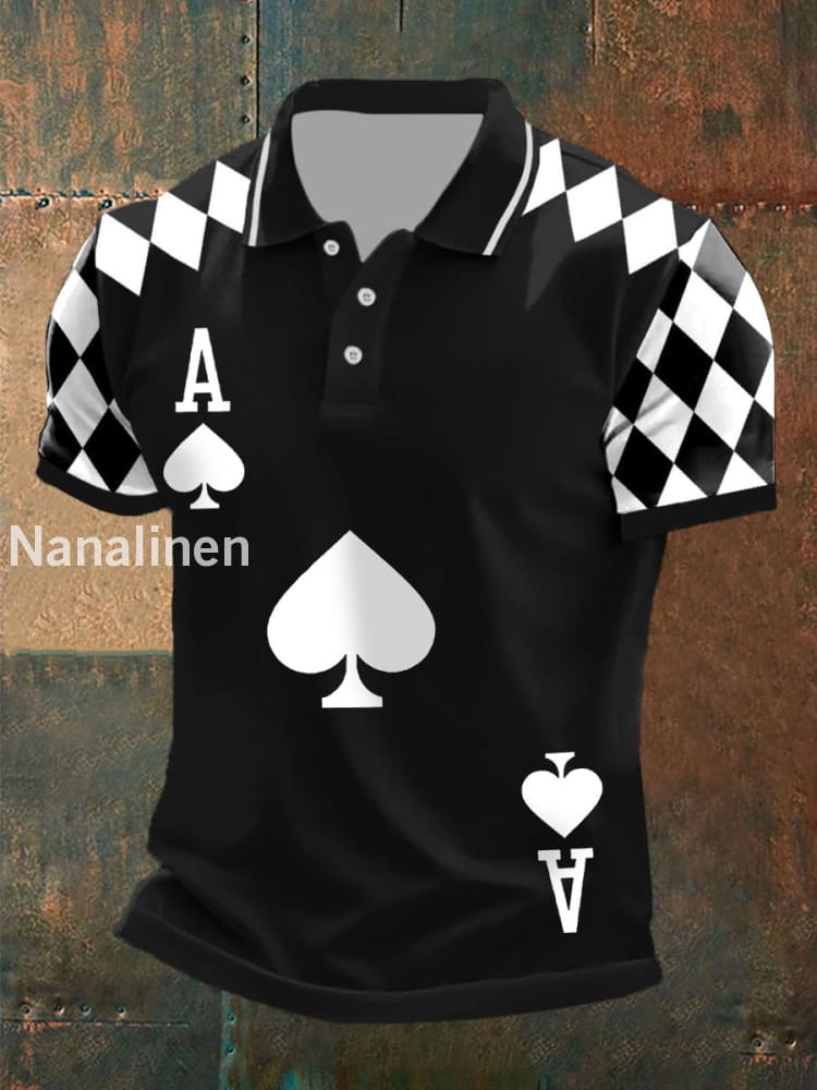 Men’s poker ace of spades tops Black / S