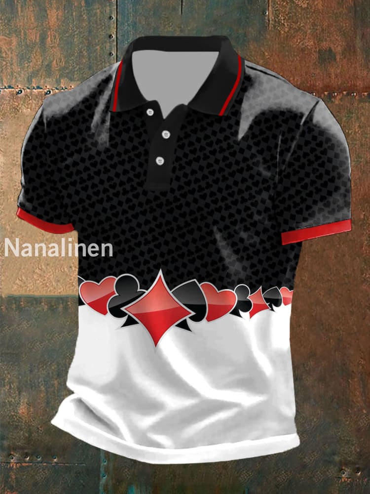 Men’s poker casual tops Black And White / S