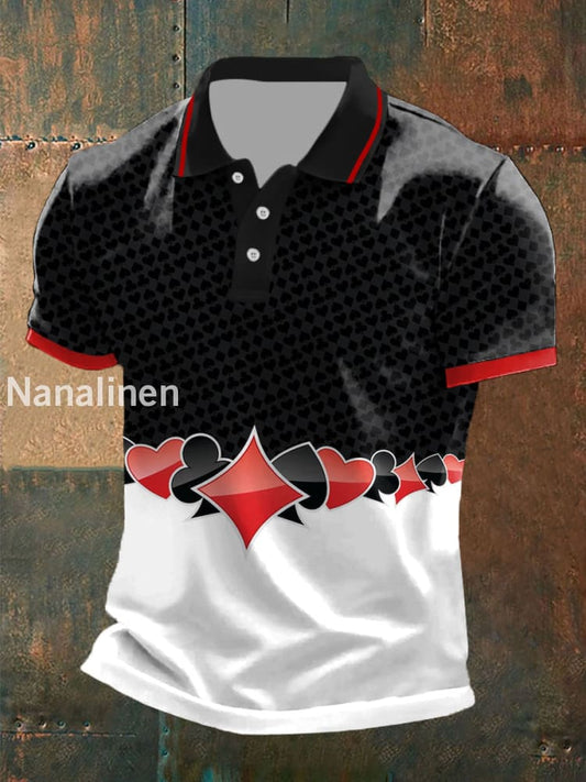 Men’s poker casual tops Black And White / S