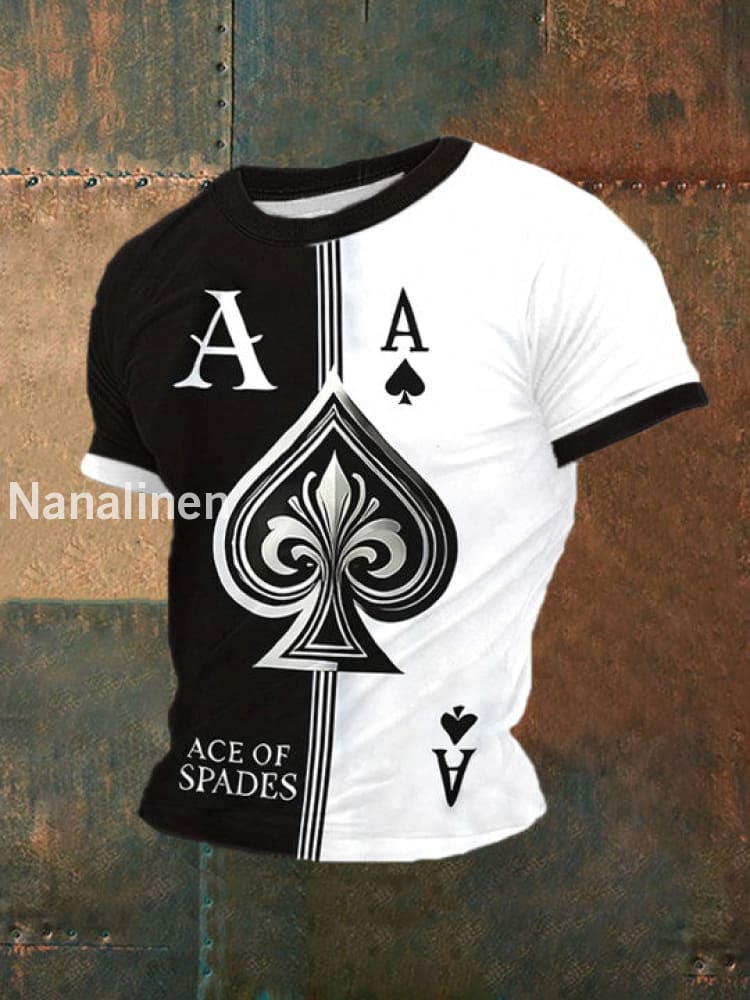 Men’s Poker Printed Casual T-Shirt As picture / S
