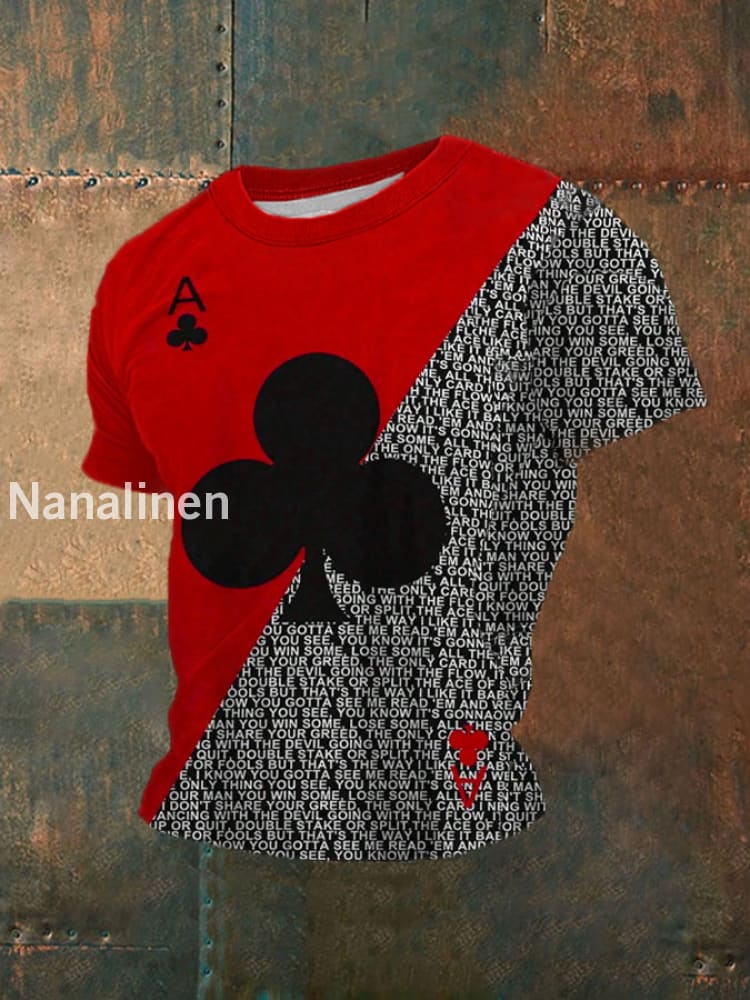 Men’s Poker Printed Casual T-Shirt As picture / S