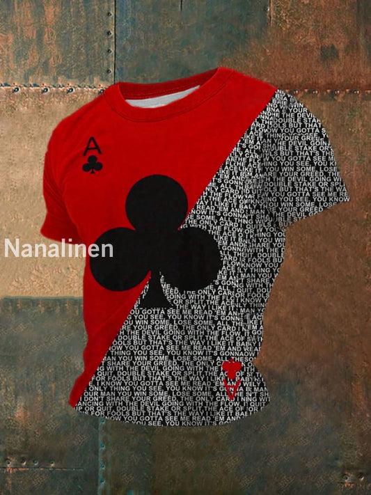 Men’s Poker Printed Casual T-Shirt As picture / S