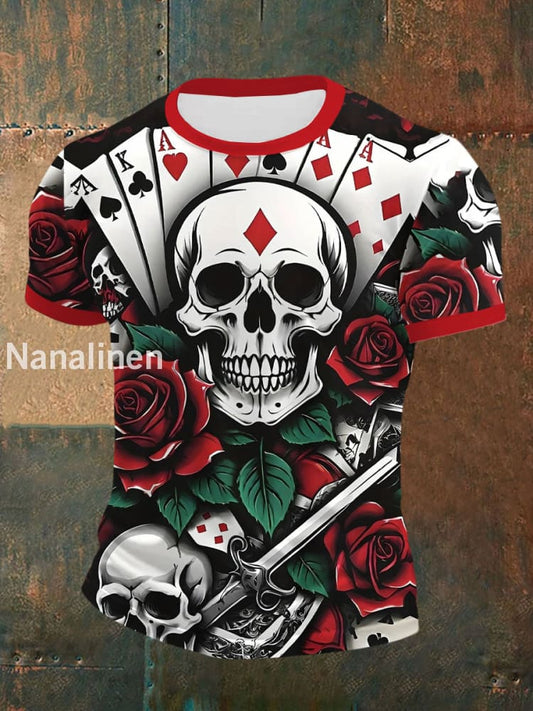 Men’s Poker Printed Casual T-Shirt As picture / S