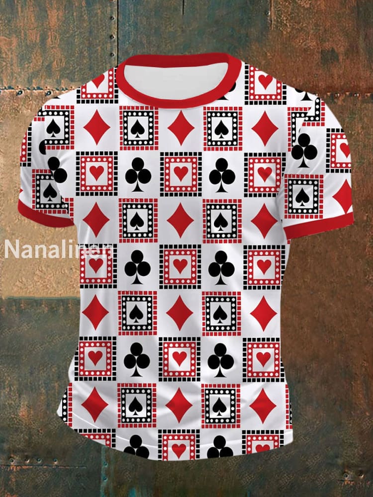 Men’s Poker Printed Casual T-Shirt As picture / S
