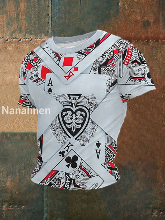 Men’s Poker Printed Casual T-Shirt White / S