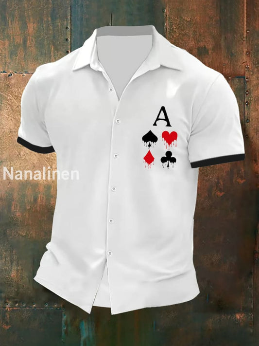 Men’s poker resort shirt White / S