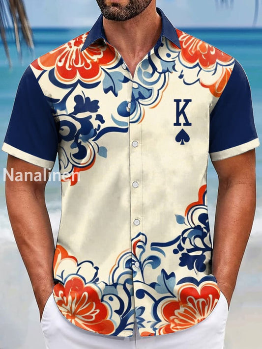 Men’s resort-style poker King of Spades shirts As picture / S
