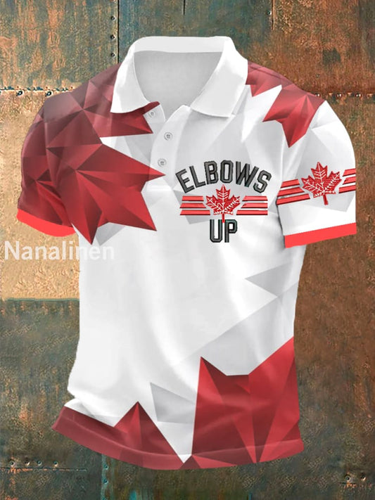 Men’s Retro Canadian Maple Leaf Print Shirt White / S
