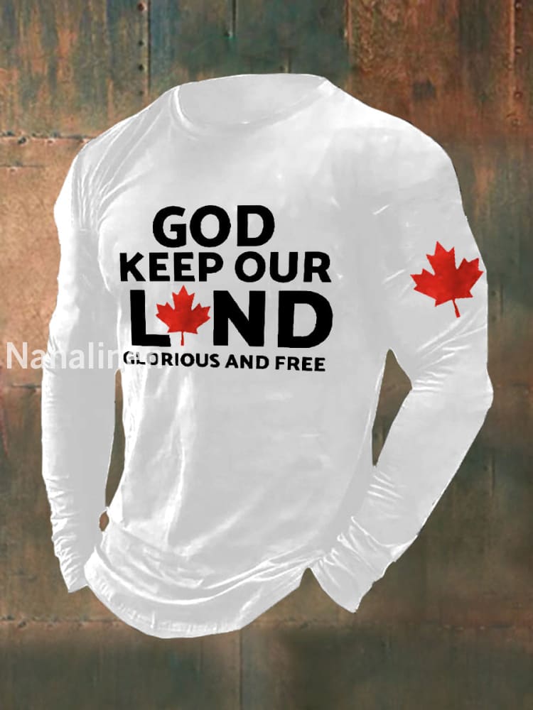 Men’s Retro God Keep Our Land Glorious And Free Print T-Shirt White / S