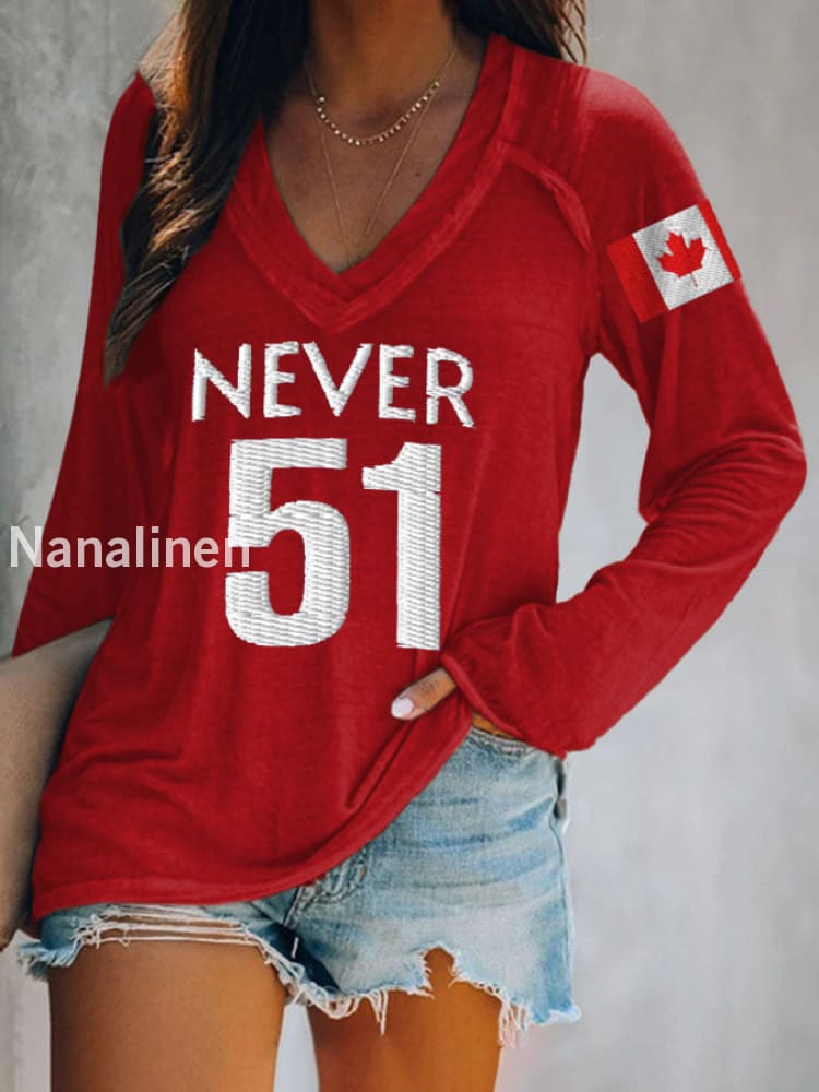 Printed V-Neck Lapel Button Vintage Casual Long Sleeve Shirt Red / S