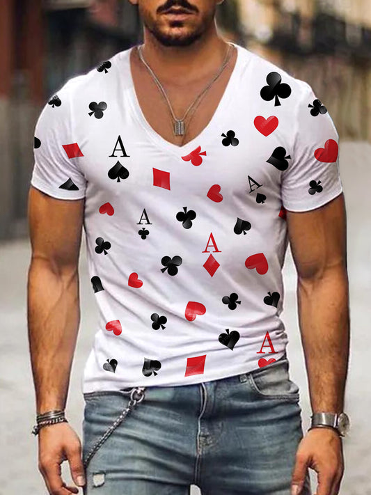 Men's Playing Cards Inspired Art Print T-Shirt