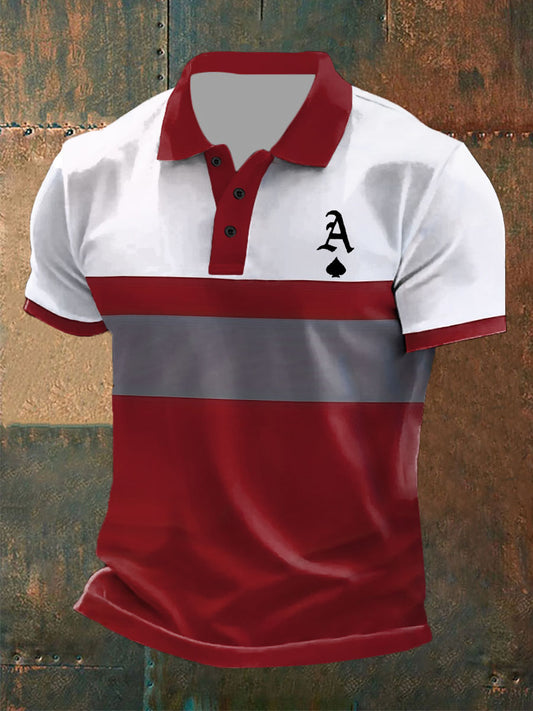 Men's Texas Hold'em Ace of Spades casual tops