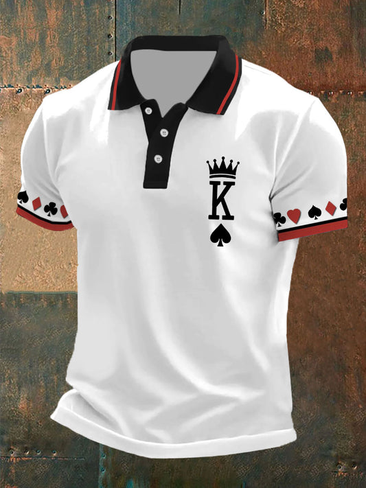 Men's poker K of spades casual tops