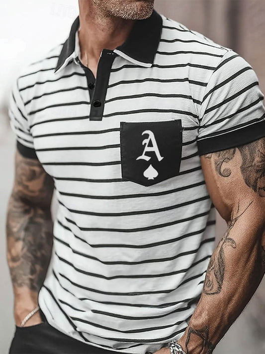 Men's Texas Hold'em Ace of Spades casual tops