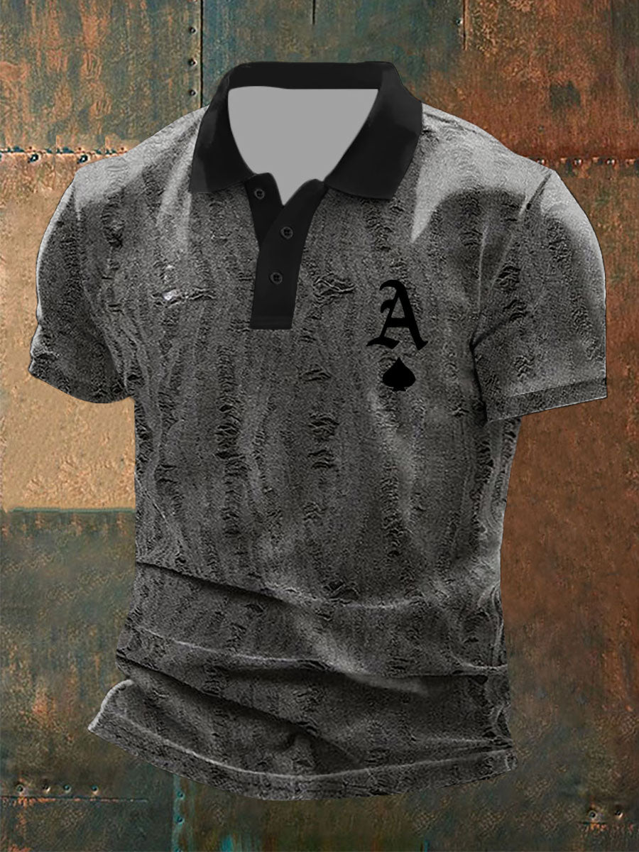 Men's poker Ace of spades casual tops
