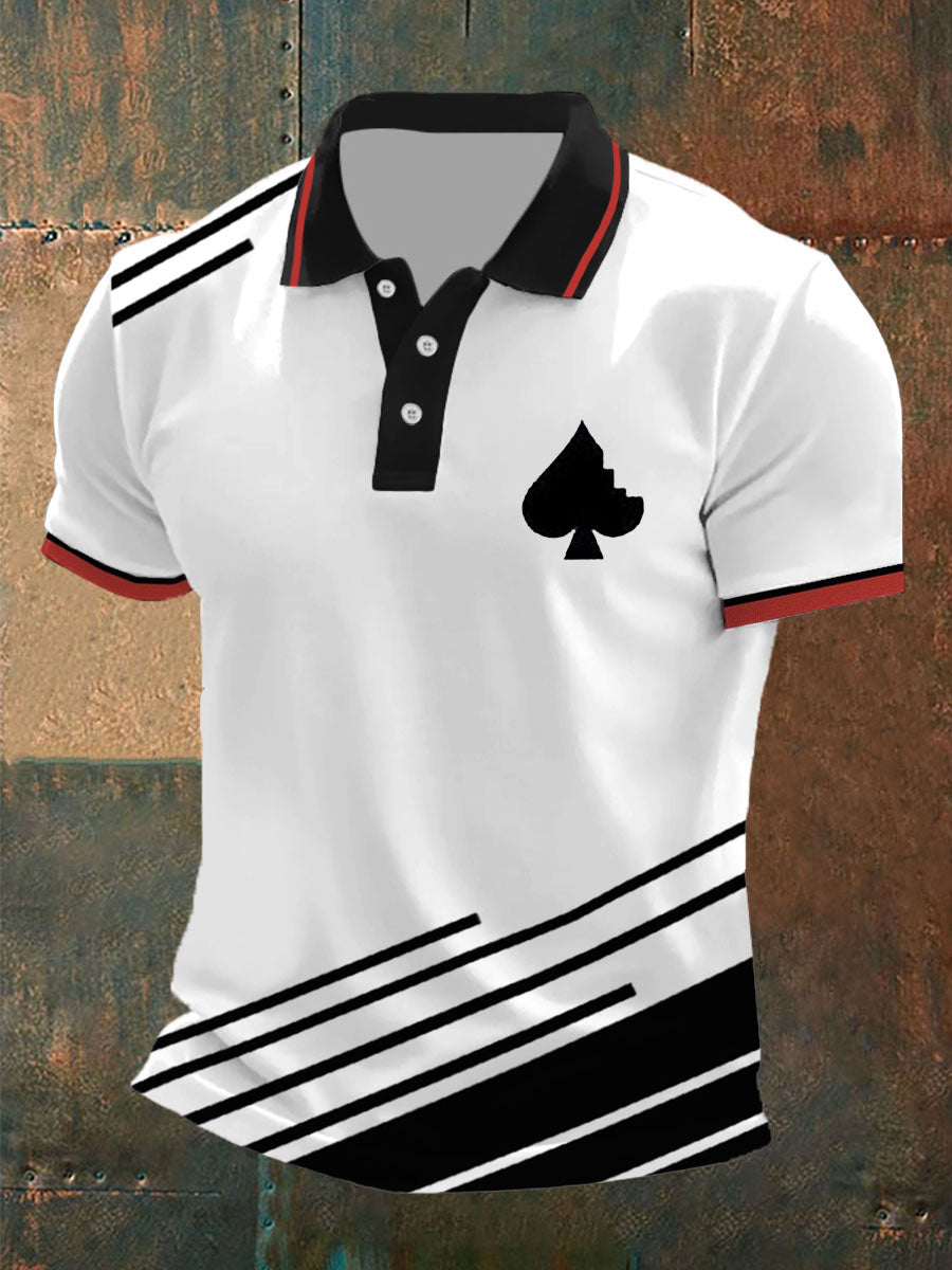 Men's poker spades casual tops