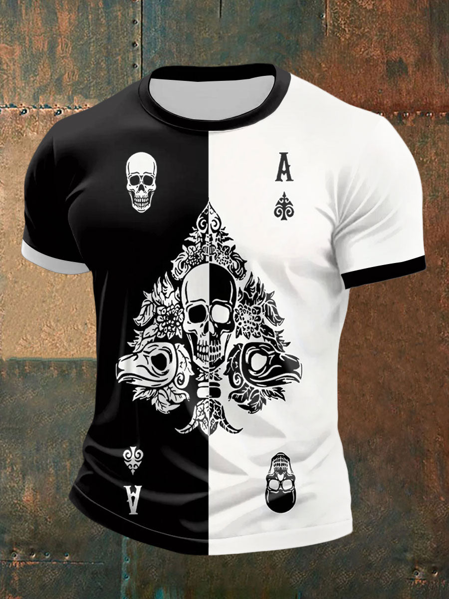 Men's Spade Ace Poker Casual T-shirt
