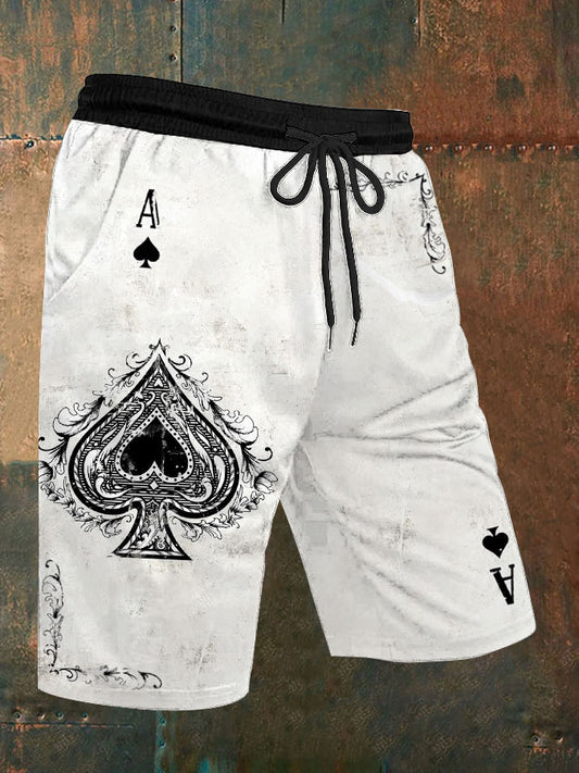 Men's poker A of spades casual shorts