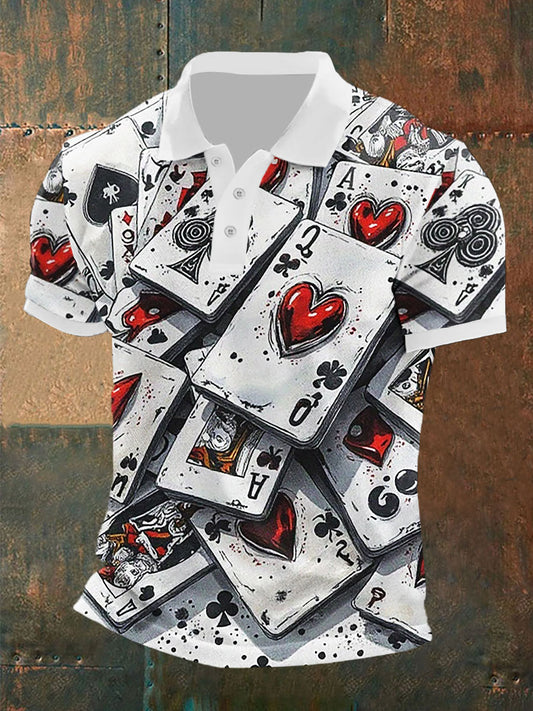 Men's Poker Skull Casual Top