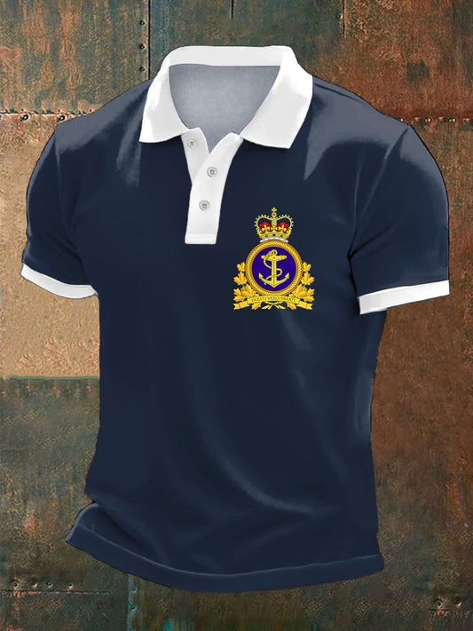 Men's Canada Navy Veteran Printed Casual Tops