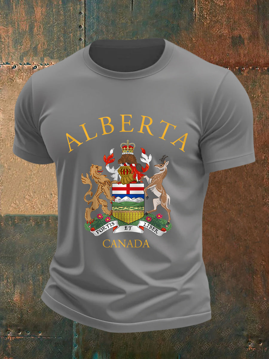 Men's Alberta Canada Print Casual Tee