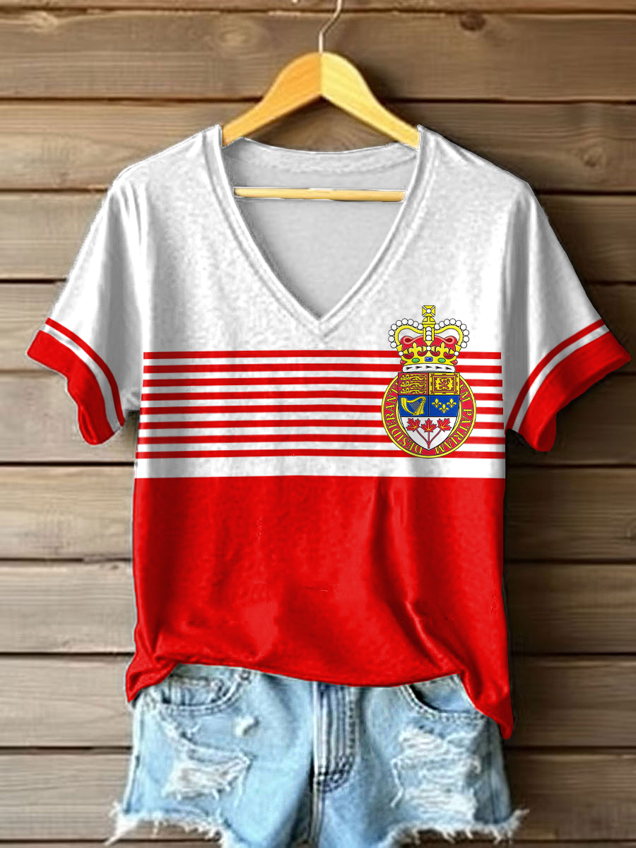 Women's Canada V-neck T-shirts