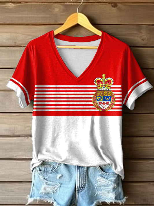 Women's Canada V-neck T-shirts