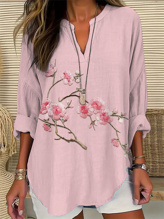 Women's Floral Embroidery Print Casual Top