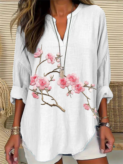 Women's Floral Embroidery Print Casual Top