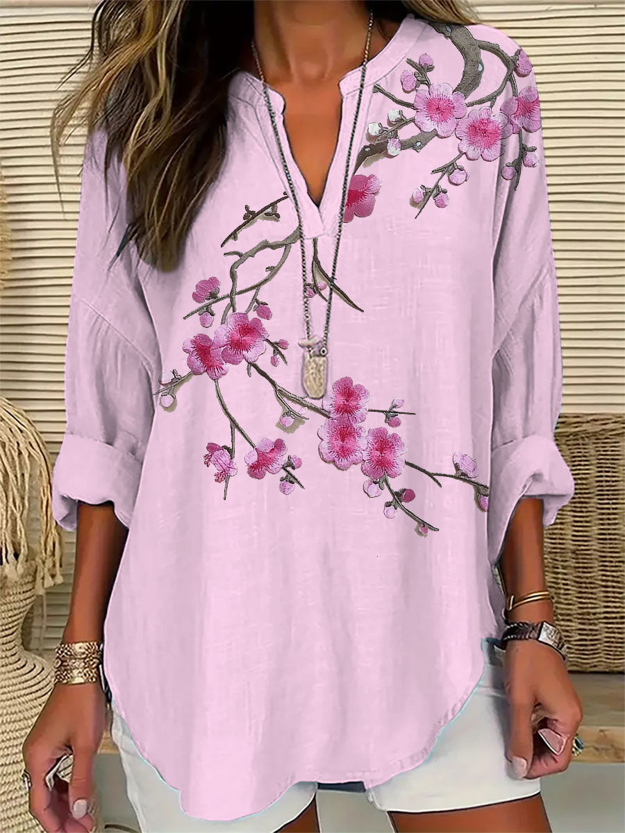 Women's Floral Embroidery Print Casual Top