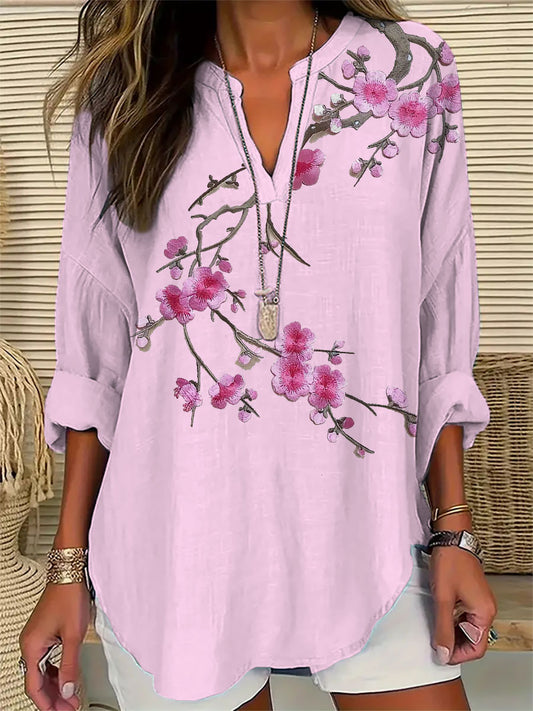 Women's Floral Embroidery Print Casual Top