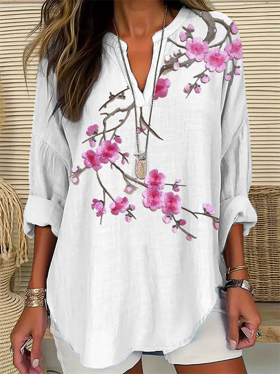 Women's Floral Embroidery Print Casual Top