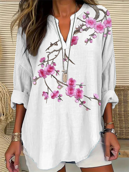Women's Floral Embroidery Print Casual Top