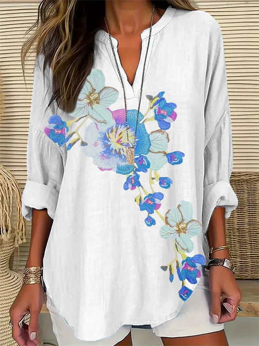 Women's Floral Embroidery Print Casual Top