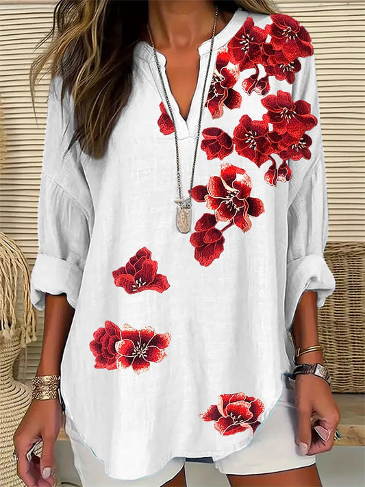 Women's Floral Embroidery Print Casual Top