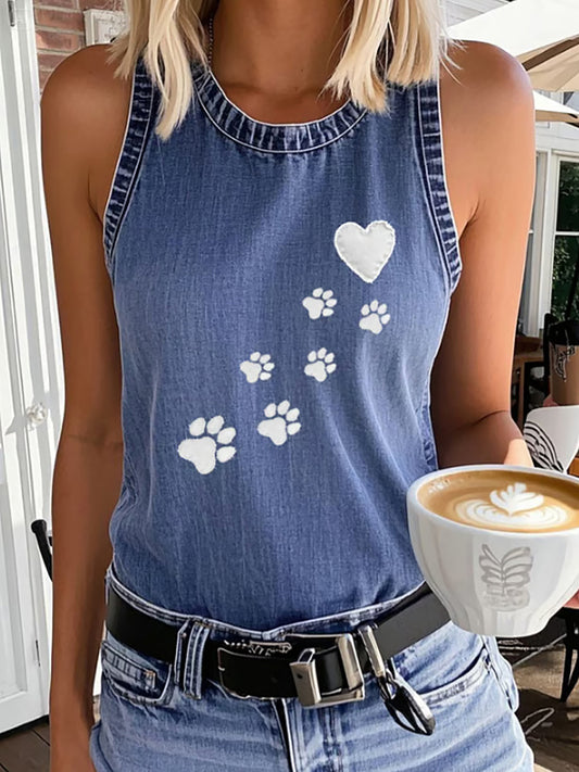 Women's puppy paw print vest