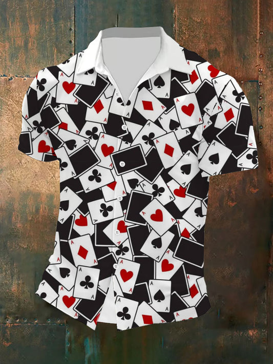 Men's Poker Art Print Shirt